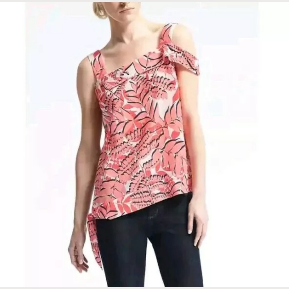 NWT  Banana Republic Easy Care Palm Print